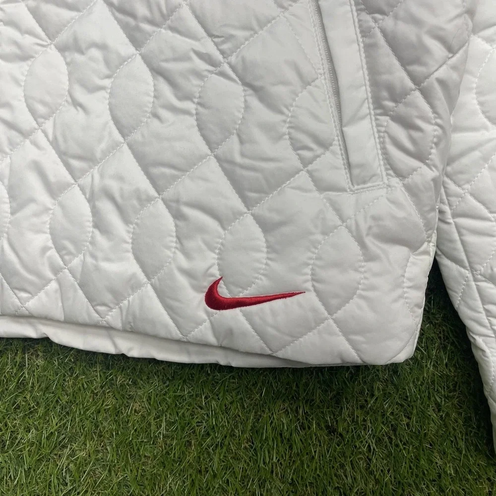 Ohio State Buckeyes Jacket Womens Medium White NCAA Football Nike Therma Fit